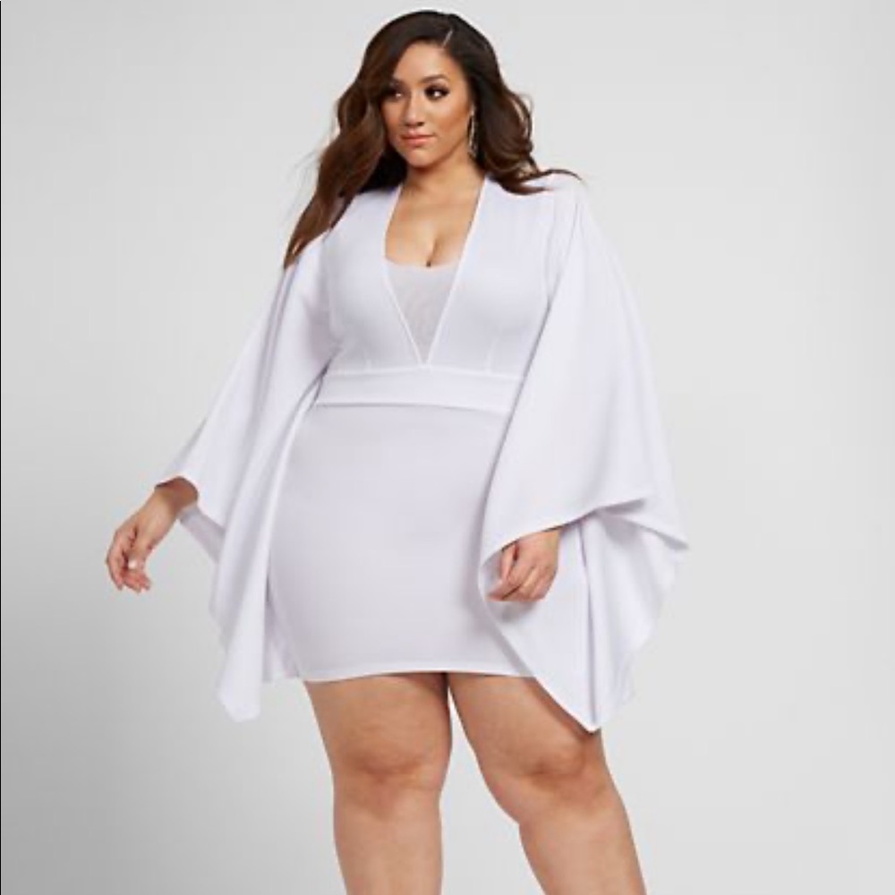 Giavanna Scuba Knit Dress With Drama Sleeves
